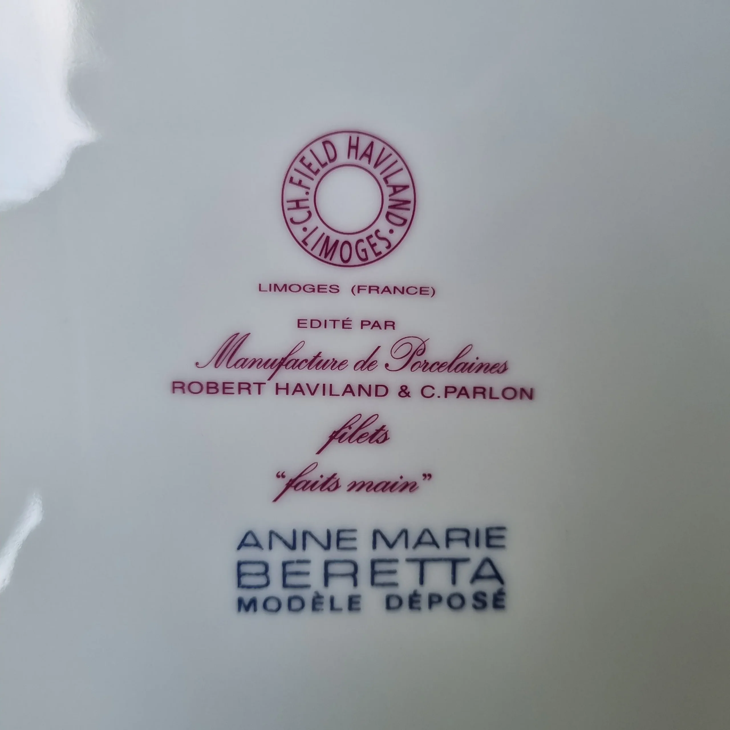 6 bajoplatos Anne Marie Beretta, color burdeos - Imagen 3