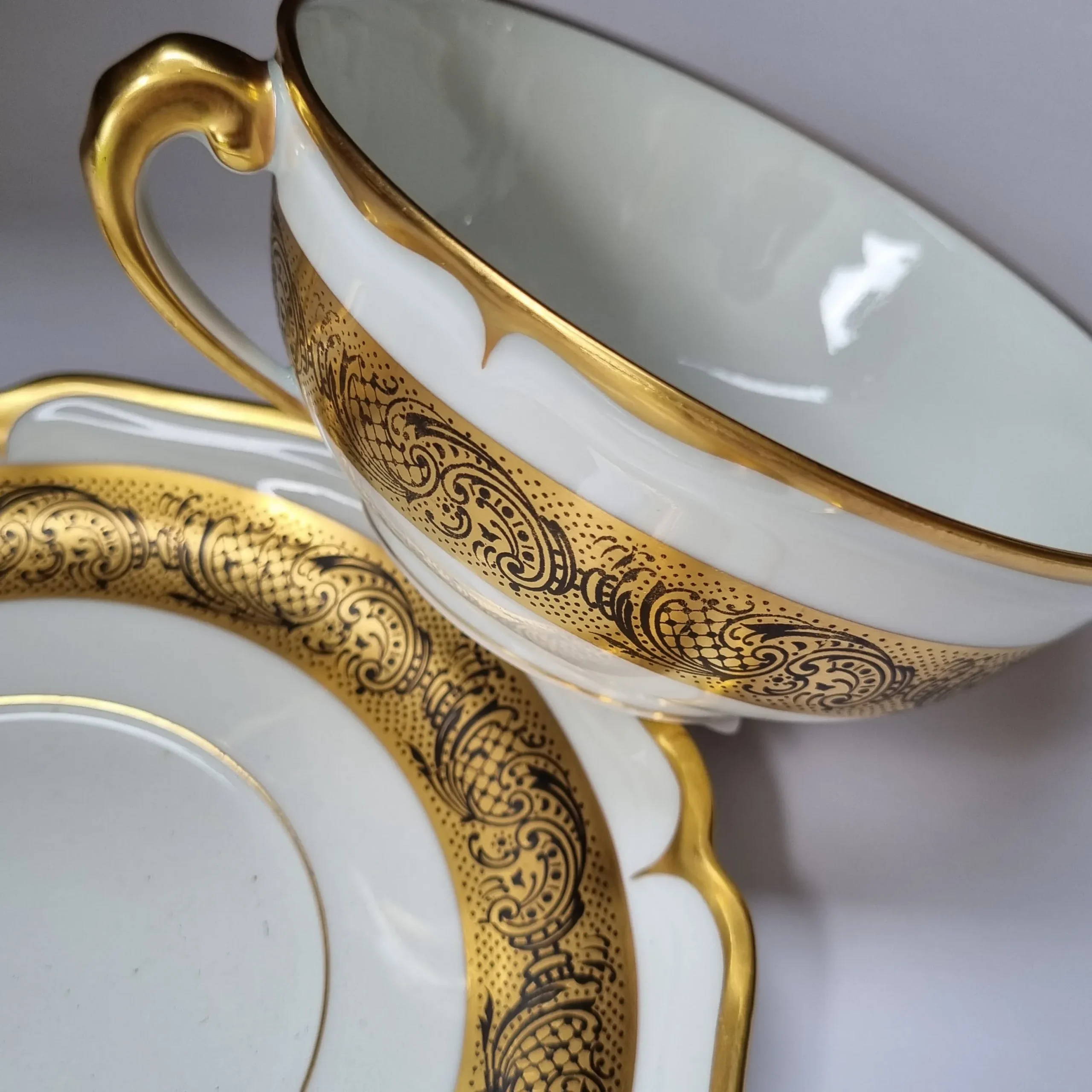 12 juegos de tazas de consomé de Limoges - Imagen 5