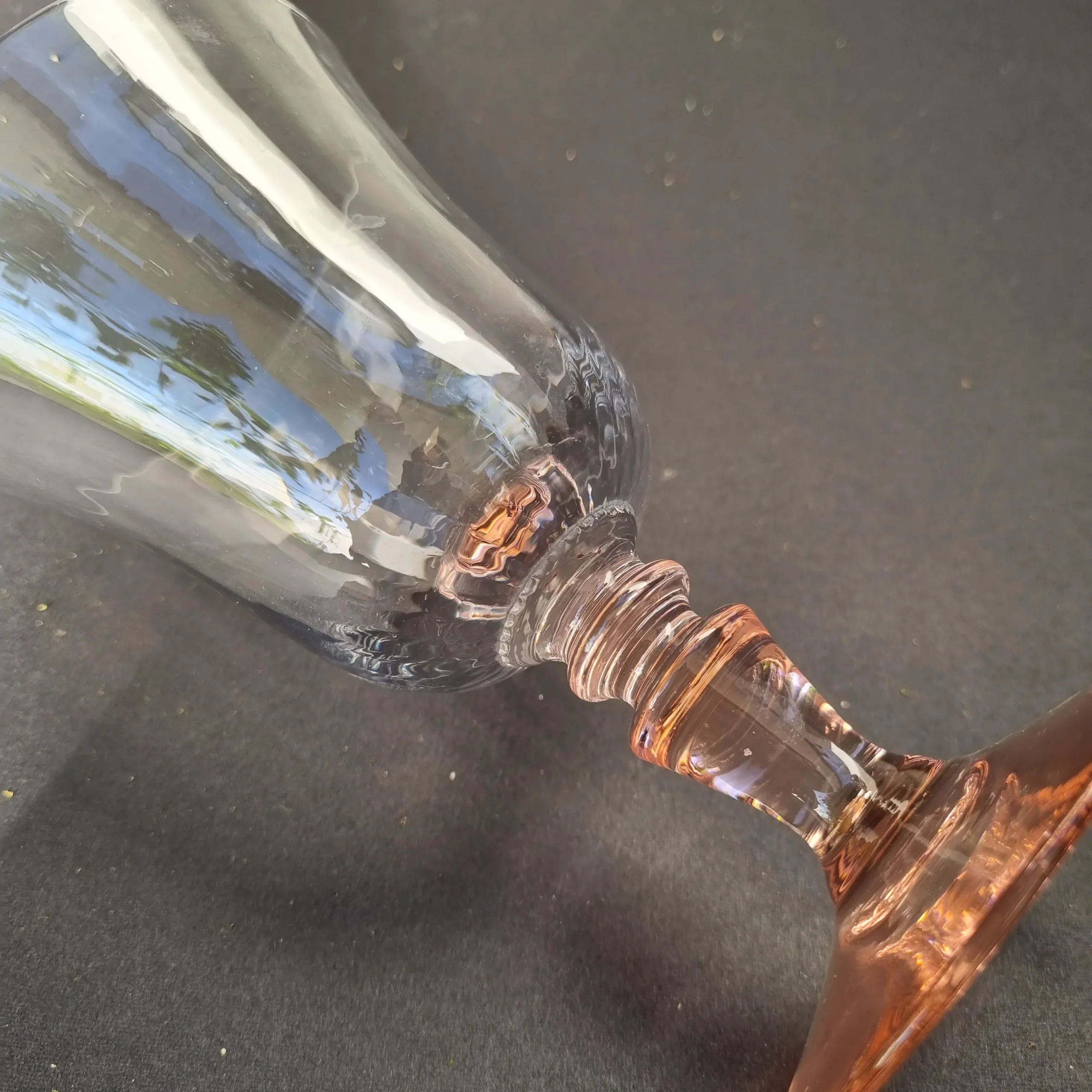 Juego de 8 copas de cristal rosé