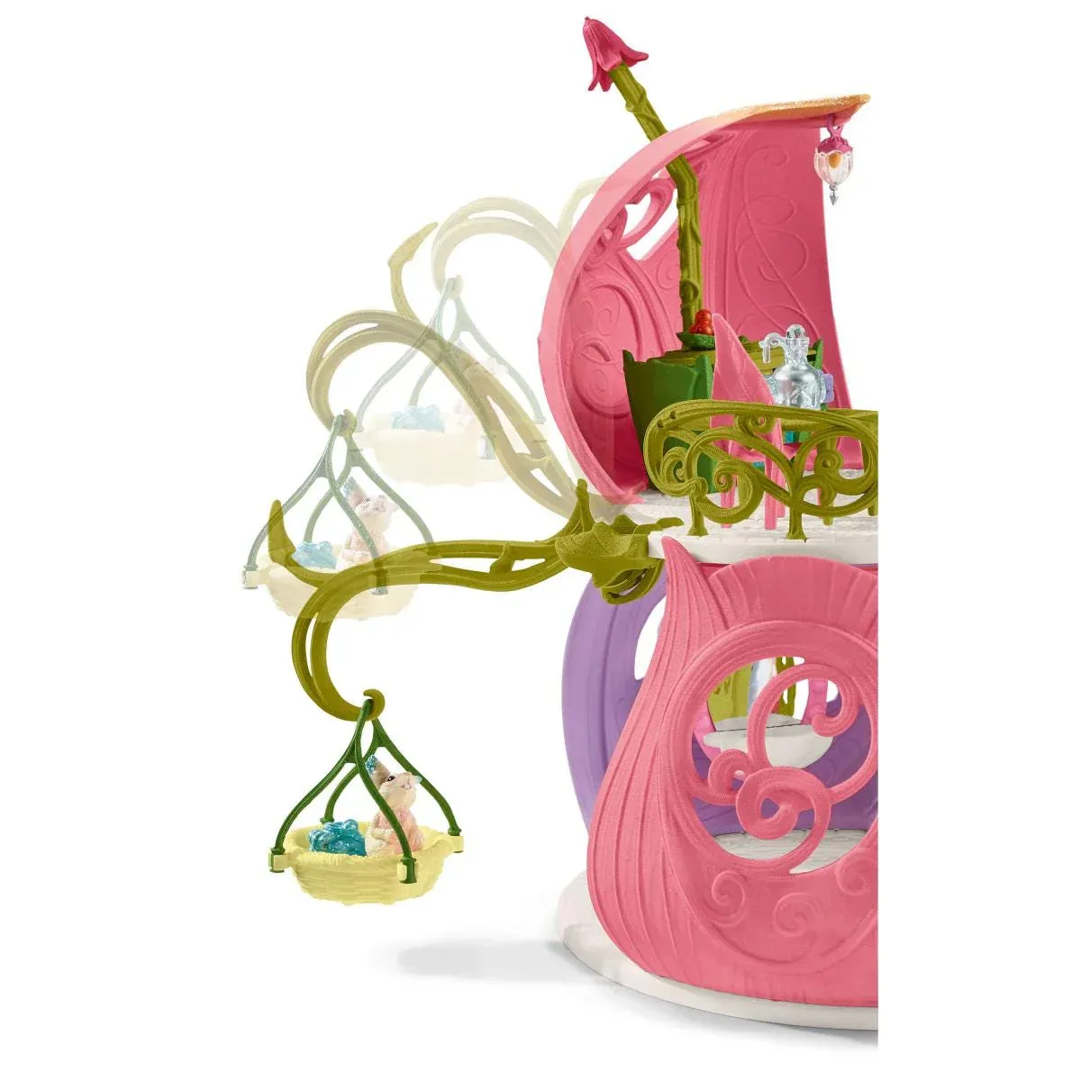 Casa de flores brillante con unicornios, lago y establo - Imagen 7