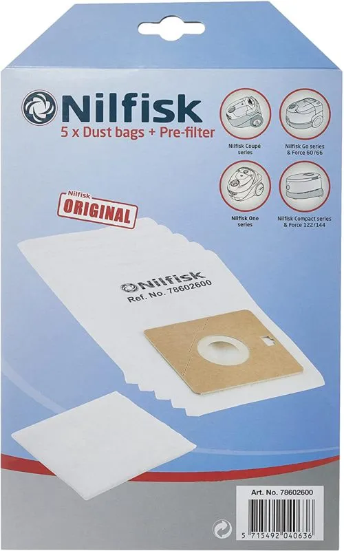 Bolsa Nilfisk Aspiradora Compact , One, Coupe, Go (5 Und) 78602600