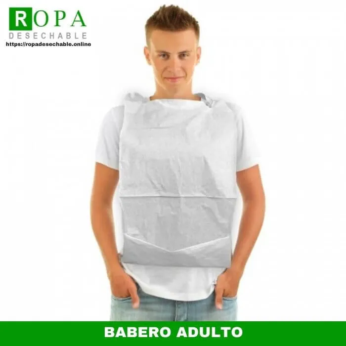Babero adulto con bolsillo.