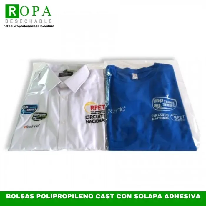 Bolsas polipropileno cast con solapa adhesiva.