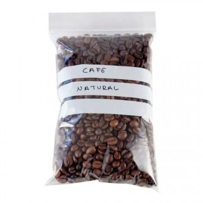 Bolsas polietileno con autocierre y bandas de escritura.