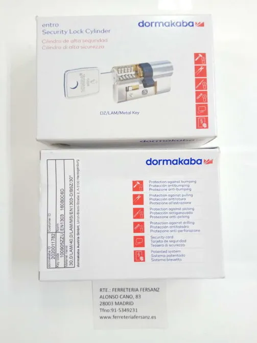 Bombin cilindro niquel seguridad Kaba Entro K91/DZ doble embrague - Imagen 2