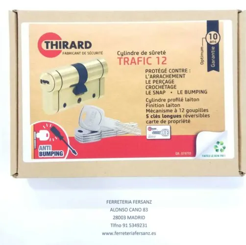 Bombin cilindro niquel seguridad Thirard Trafic 12 Antibumping