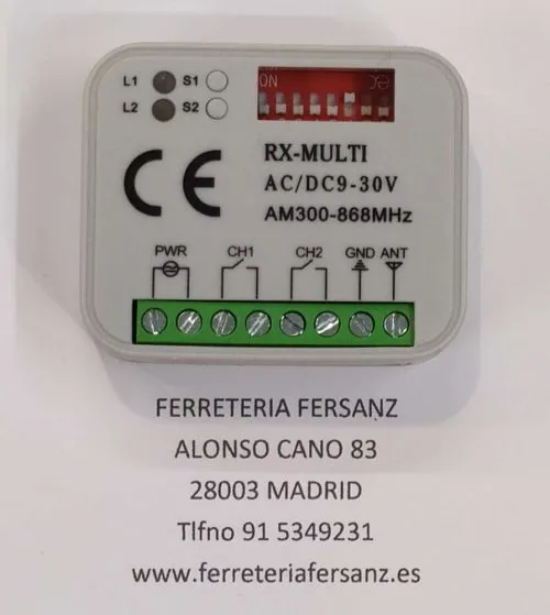 RECEPTOR GARAJE UNIVERSAL MINI MULTI ZAR