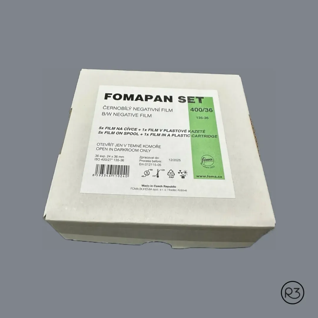 Fomapan 400 35mm pack recargable: 5 rollos en eje + 1 rollo en chasis