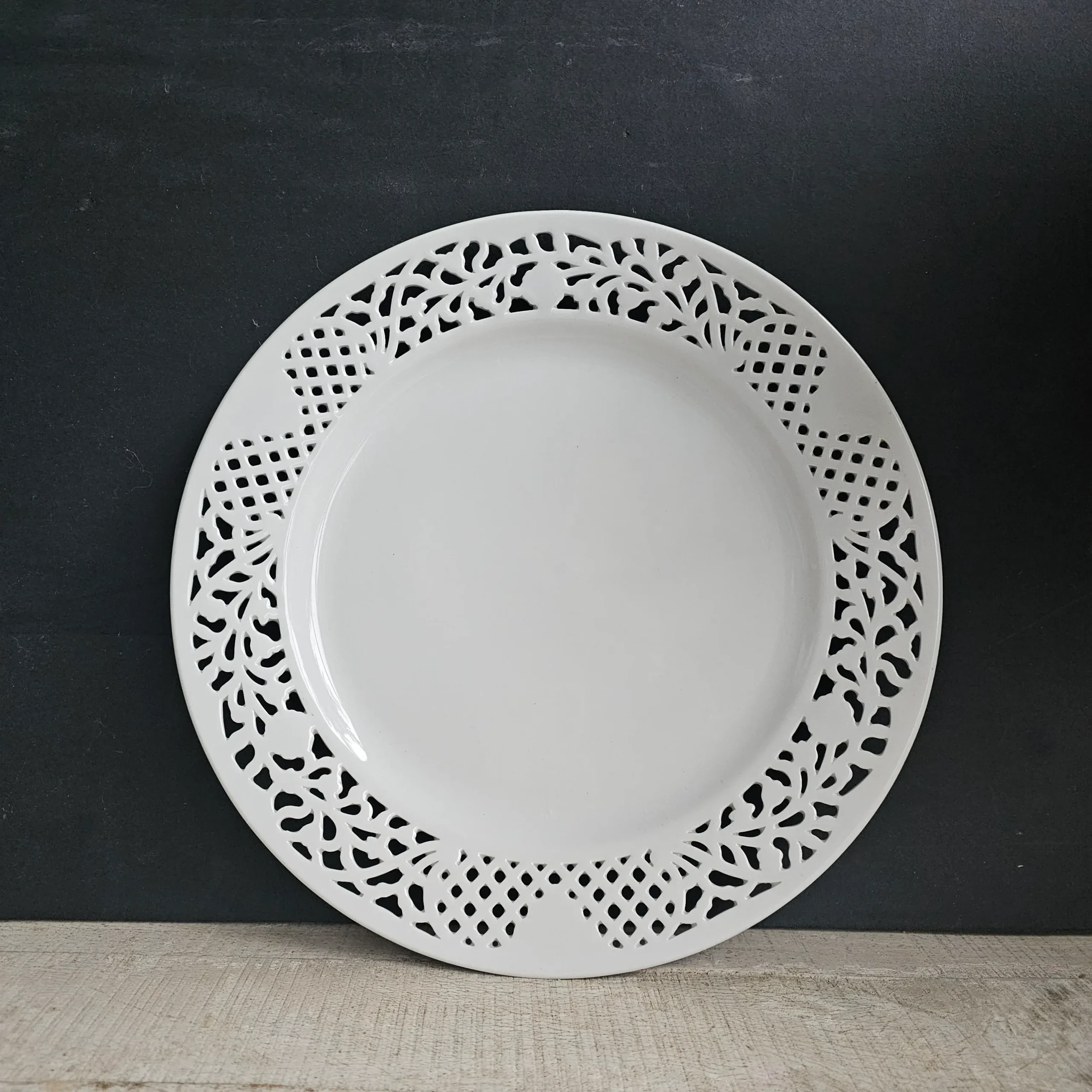 Set de 6 bajoplatos de porcelana reticulada